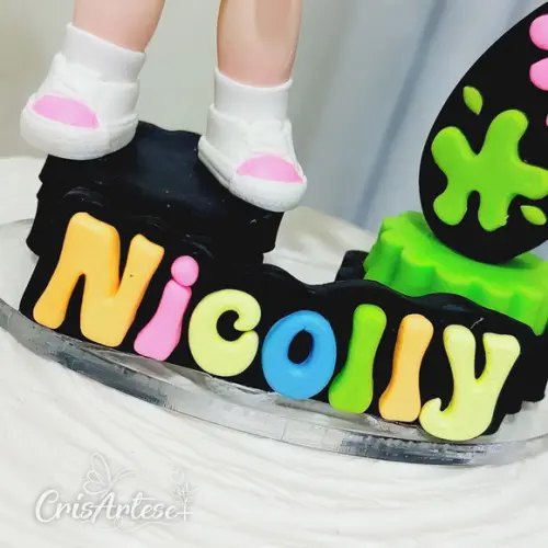 Topo de Bolo Neon