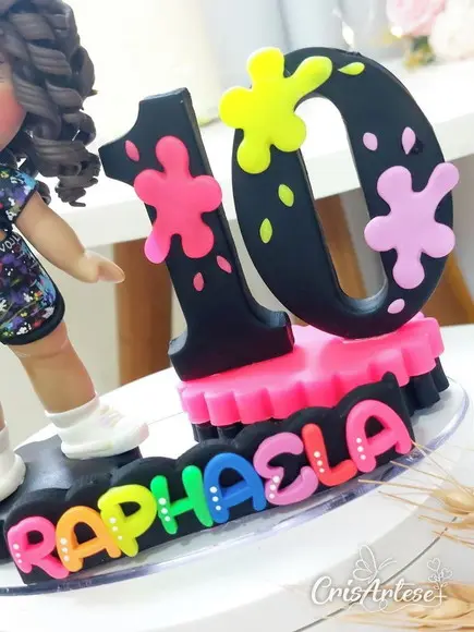 Topo de Bolo Neon