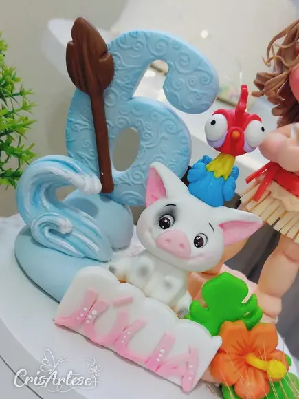 Topo de Bolo Personalizado Moana