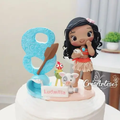 Topo de Bolo Personalizado Moana