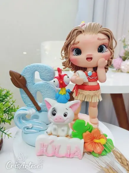 Topo de Bolo Personalizado Moana
