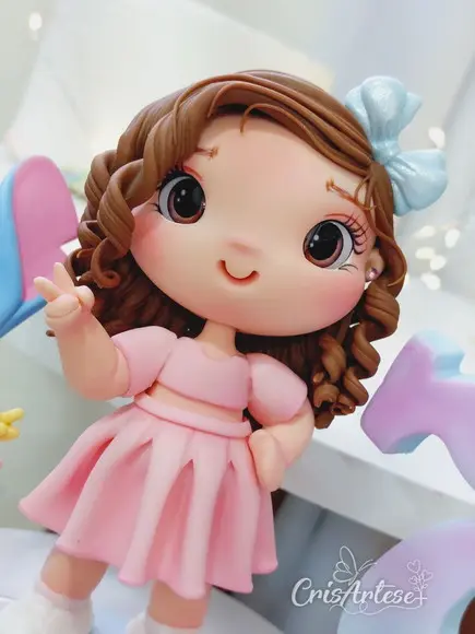 Topo de Bolo Stitch e Angel em Biscuit