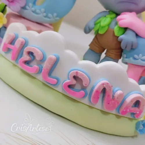 Topo de Bolo Trolls
