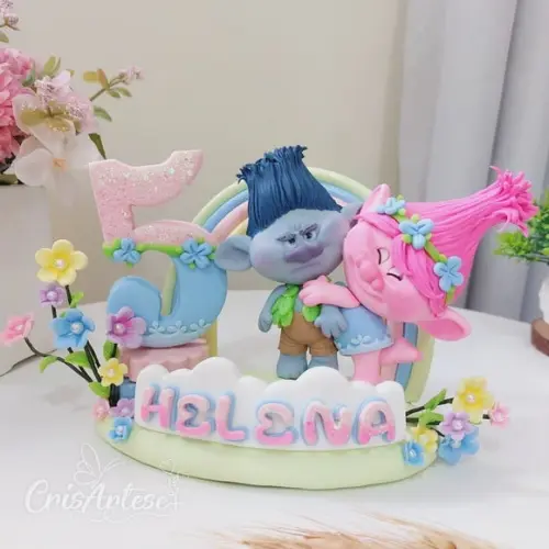 Topo de Bolo Trolls