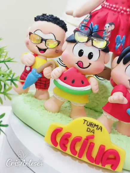 Topo de Bolo com Vela Turma da Monica