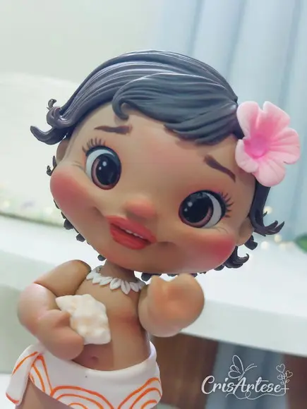 Topo de Bolo Vela Personalizado Moana