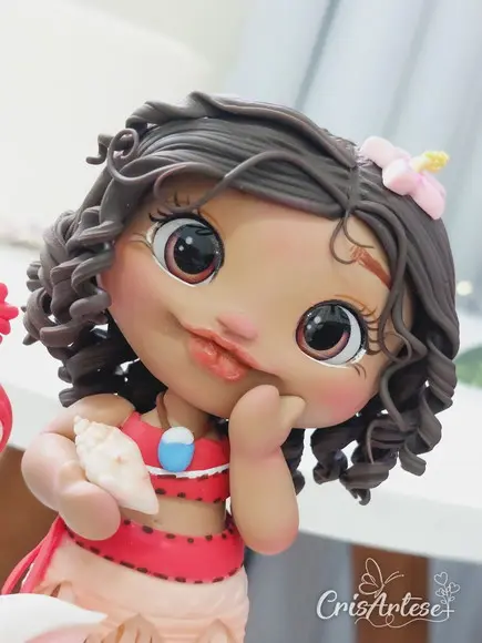 Topo de Bolo Vela Personalizado Moana