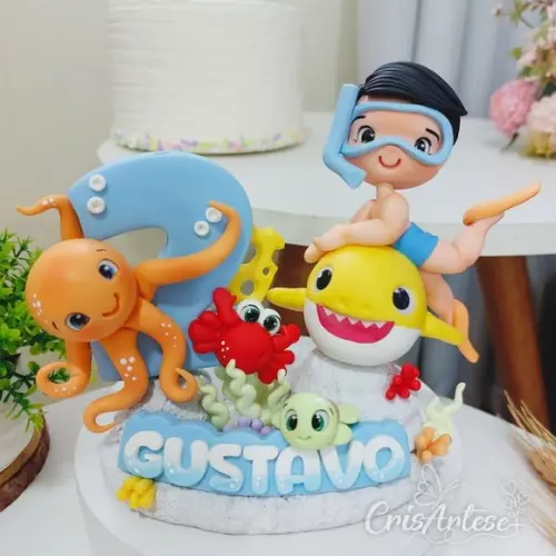 Vela de Biscuit Baby Tubarão