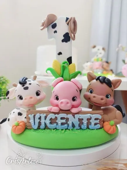 Vela Fazendinha de Biscuit