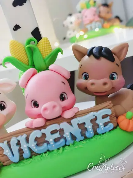 Vela Fazendinha de Biscuit