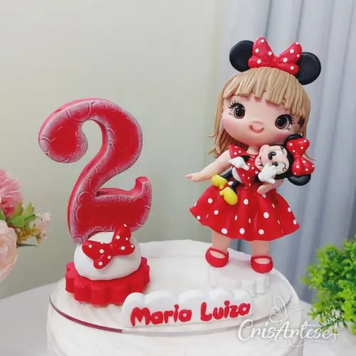 Vela Personalizada Minnie Vermelha