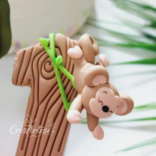 Vela Safari Biscuit Topo de Bolo Topinho