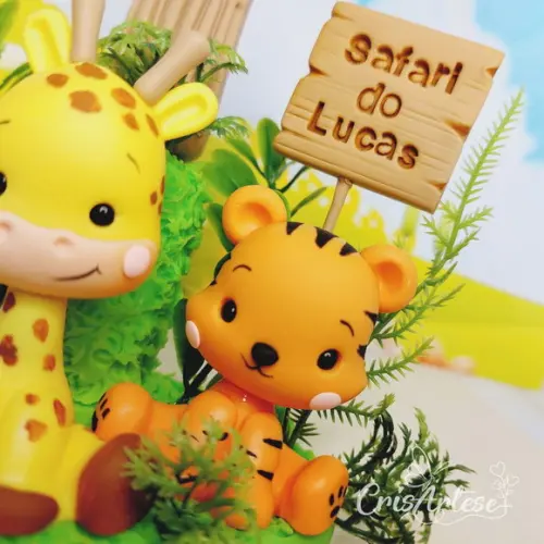 Vela Safari Biscuit Topo de Bolo Topinho