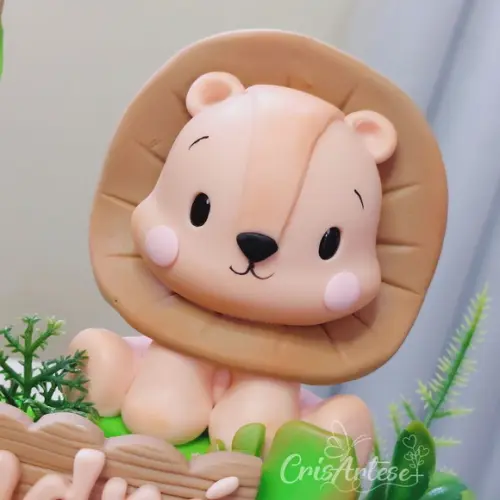 Vela Safari Biscuit Topo de Bolo Topinho