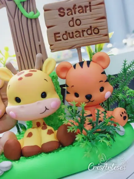 Vela Safari Biscuit Topo de Bolo Topinho