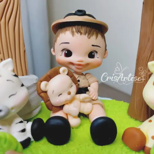 Vela Safari Menino em Biscuit