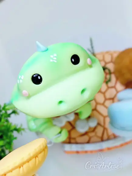 Vela Topo de Bolo Dinossauro Baby em Biscuit