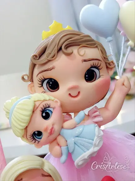 Vela Topo de Bolo em Biscuit Princesa