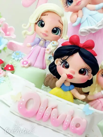 Vela Topo de Bolo em Biscuit Princesa