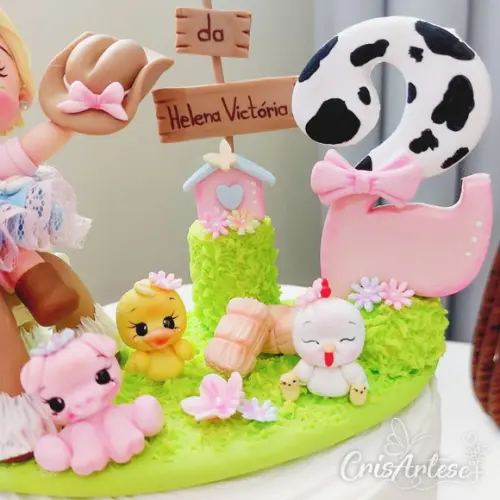 Vela Topo de Bolo Fazendinha Menina