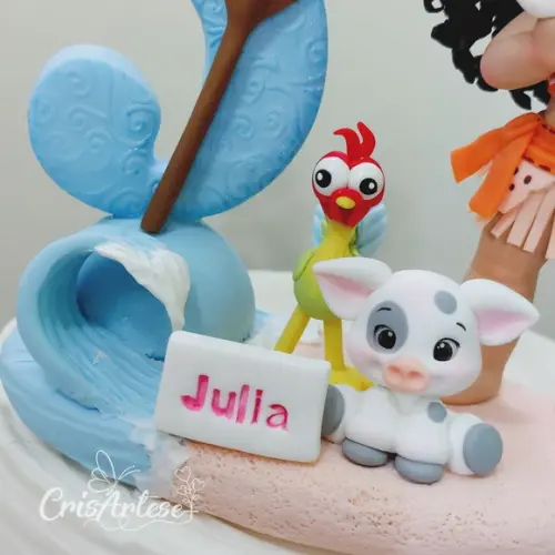 Vela Topo de Bolo Personalizado Moana