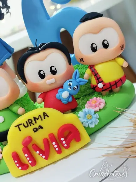 Topo de Bolo com Vela Turma da Monica