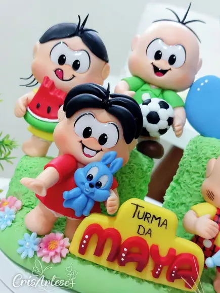 Topo de Bolo com Vela Turma da Monica