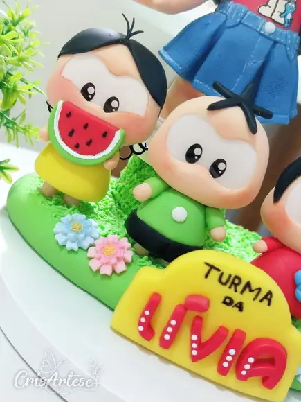 Topo de Bolo com Vela Turma da Monica