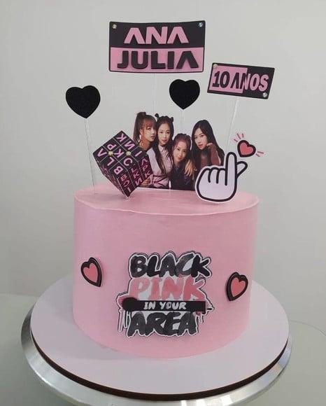 Topo de Bolo Black Pink