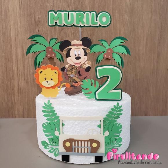 Topo de Bolo Mickey Safari