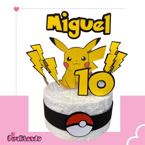 Topo de Bolo Pokemon Pikachu