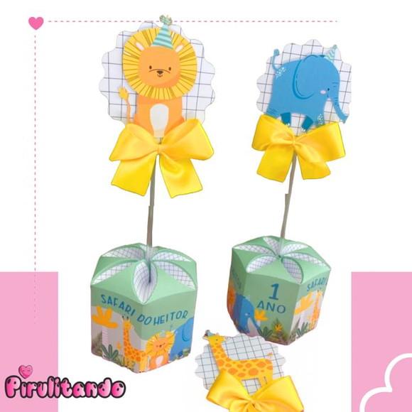 5 Centros de Mesa Personalizado Safari Escandinavo