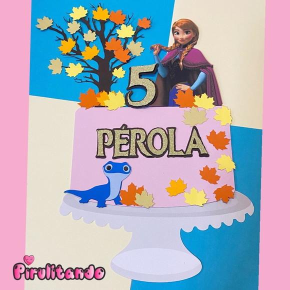 Topo de Bolo Anna Frozen