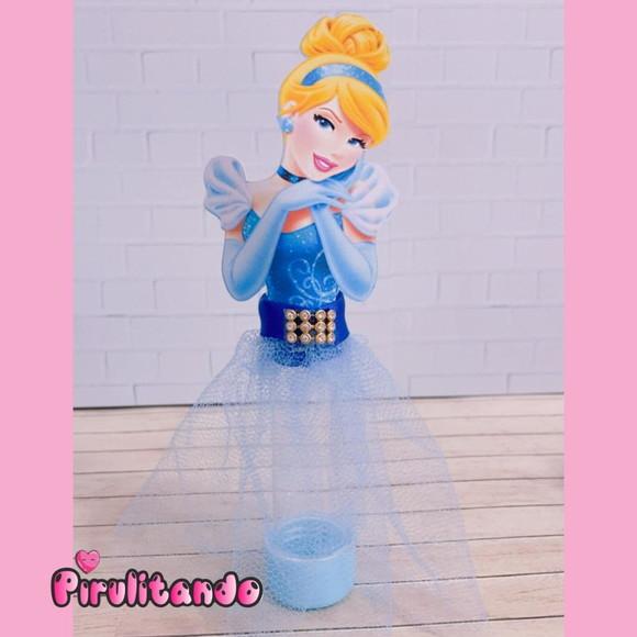 10 Tubetes com Saia Tule Cinderela