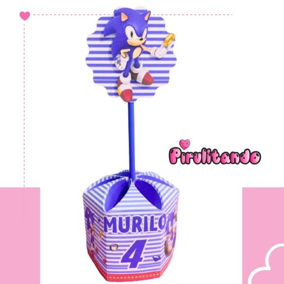 5 Centros de Mesa Personalizado Sonic
