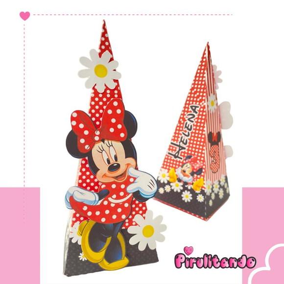 8 Caixas Piramide Minnie Vermelha Minie