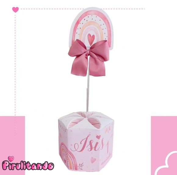 5 Centros de Mesa Personalizado Arco Íris Boho