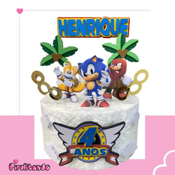 Topo de Bolo Sonic