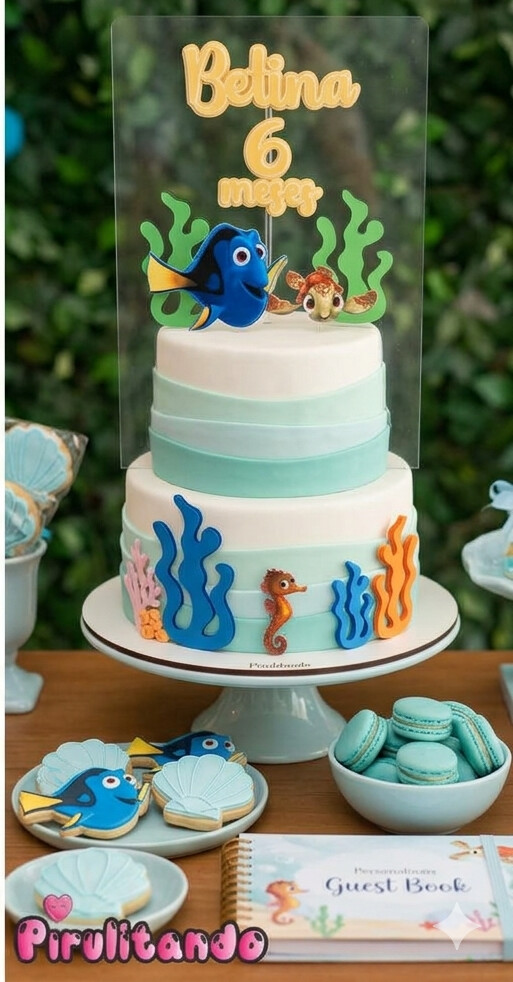 Topo de Bolo Dory Procurando Nemo