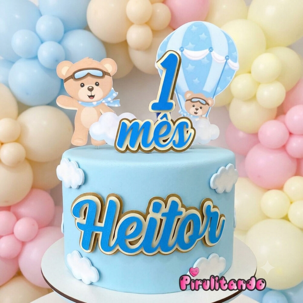 Topo de Bolo Ursinho Baloeiro