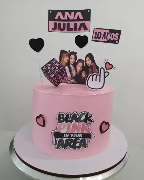 Topo de Bolo Black Pink