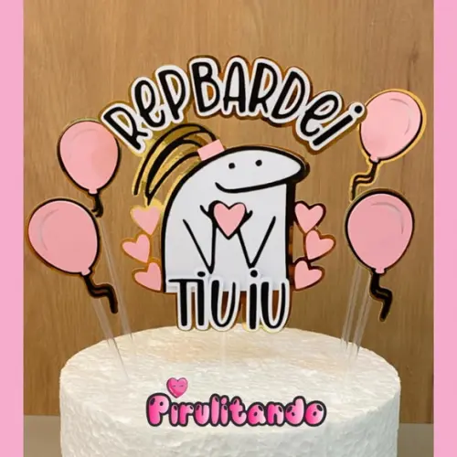 Topo de Bolo Flork Feliz Aniversario