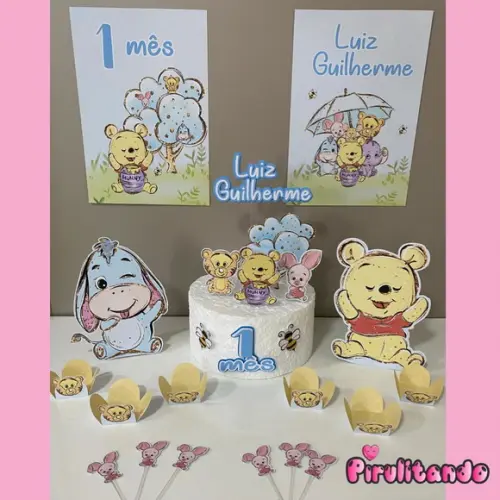 Kit Festa Só Um Bolinho Ursinho Pooh Baby