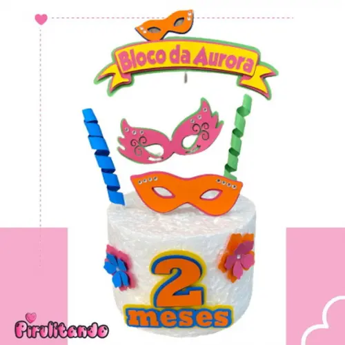 Topo de Bolo Carnaval Mesversario