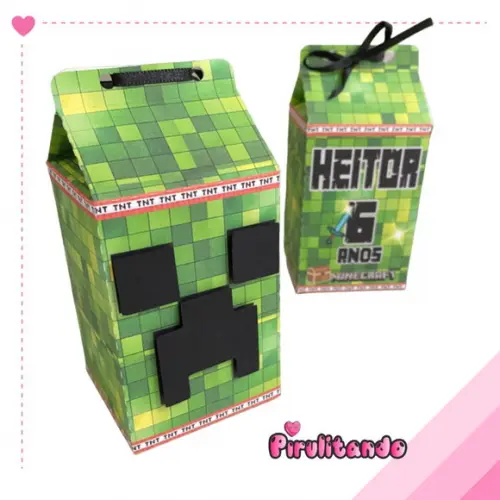 6 Caixas Milk Minecraft Creeper