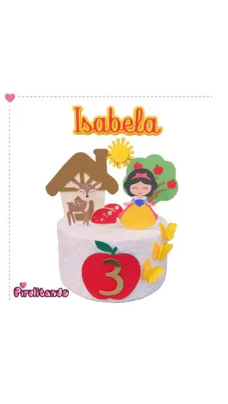 Topo de Bolo Branca de Neve Cute Baby