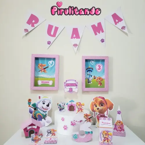 Kit Festa Completo Patrulha Canina Rosa