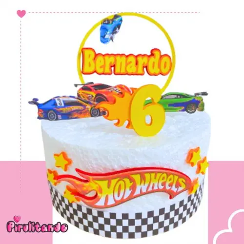 Topo de Bolo Hot Wheels