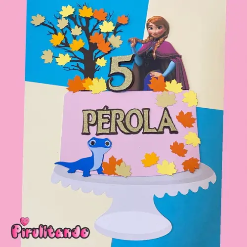 Topo de Bolo Anna Frozen