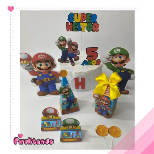 Kit Festa em Casa Super Mario Luigi